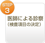 Step.03医師による診察（検査項目の決定）
